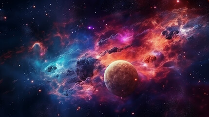 Obraz premium Nebulae and galaxies in space.