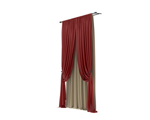 Curtains isolated on transparent background. 3d rendering - illustration