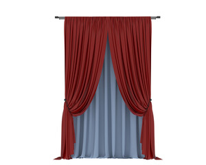 Curtains isolated on transparent background. 3d rendering - illustration