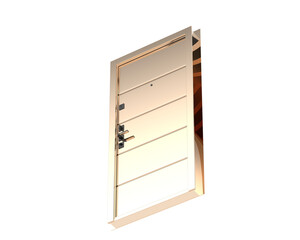 Front door isolated on transparent background. 3d rendering - illustration