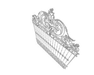 Obraz premium Iron gates isolated on transparent background. 3d rendering - illustration