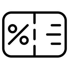 coupon icon with outline style. Suitable for website design, logo, app, UI and ETC.