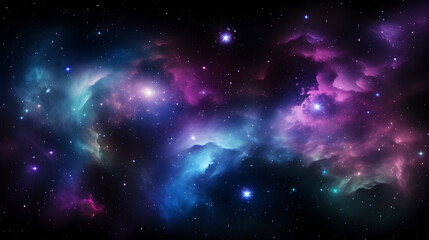 Fototapeta premium Craft a breathtaking galactic scene where a vivid explosion of colors bursts against the canvas of deep space.