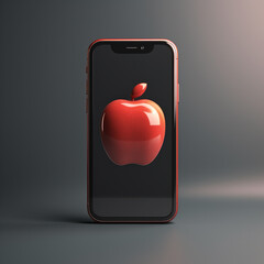 A single Apple iPhone placed on a grey background, with no other objects or elements around it