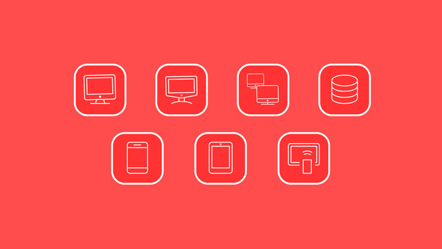 Technology Line Icons Motion Overlays 2
