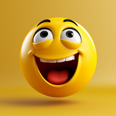 Realistic 3d emoji with a Beaming Face with Winking 