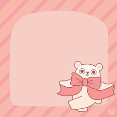 Playful Pink Teddy Bear with a Big Red Bow