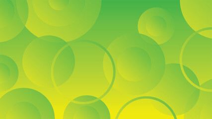 Abstract green and yellow gradient background with circle lines