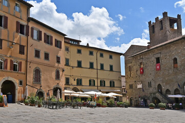 Fototapeta na wymiar Cortona, piazza della Repubblica - Arezzo