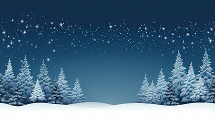 Fototapeta na wymiar Merry Christmas banner with empty white pine silhouette illustration