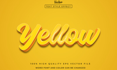Yellow text editable style effect