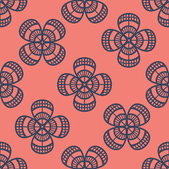 seamless background with flowers .  vector lines