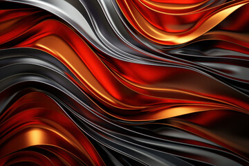 Abstract Christmas background. Red and silver waves.