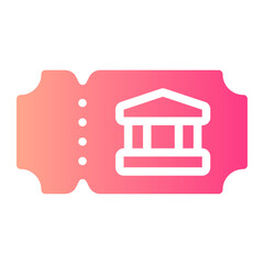 museum ticket gradient icon
