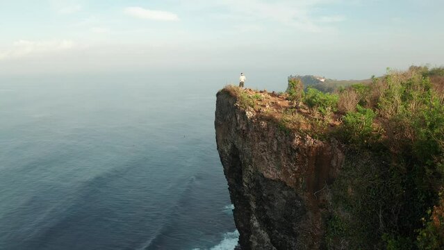 Karang boma cliff bali 4K Aerial view
