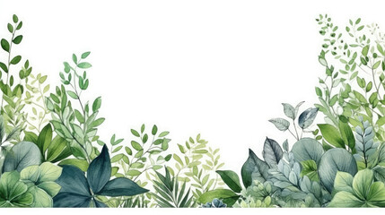 A hand drawn wreath floral border and leaves Generative AI