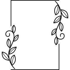 Fototapeta na wymiar flower frame line art illustration