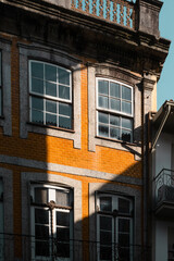 Obraz premium Traditional historic facades of Portuguese Houses, Portugal