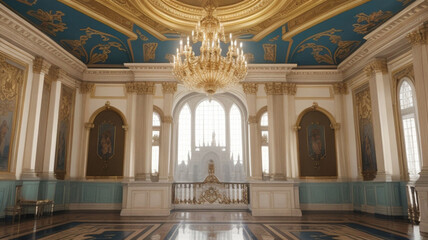 Fototapeta premium The interior of the lavish hall in the palace.