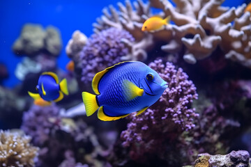 Naklejka na ściany i meble small fish live in coral reefs photography Made with Generative AI