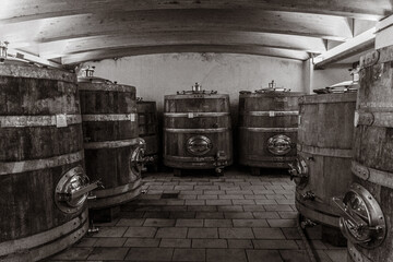 Barrels in a cellar