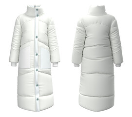 Ladies winter coat. Winter Jacket Isolated