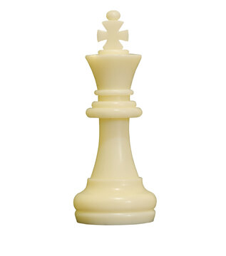 chess pieces , white chess monarch on transparent background