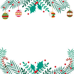 christmas frame with santa claus