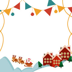 christmas frame with santa claus