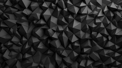 Abstract black polygon background with random geometric