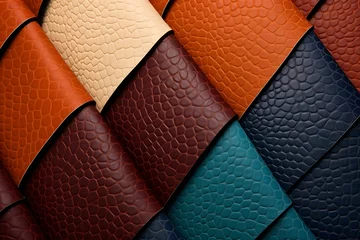 Deurstickers Luxe Leather Texture: Embracing Natural Grains and Suppleness © JoypurerEdit