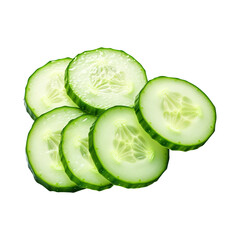 slices of cucumber isolated on transparent background Remove png, Clipping Path