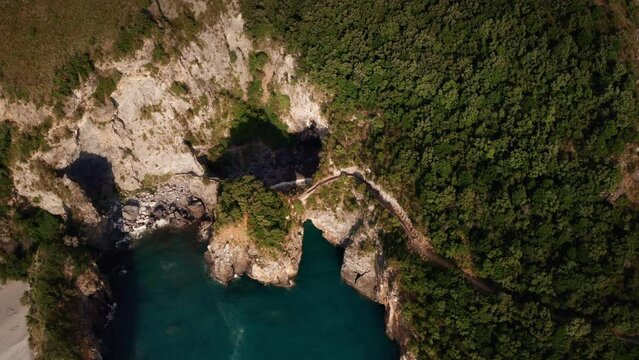 Arcomagno beach San Nicola Arcella Calabria Italy from above drone aerial view 02