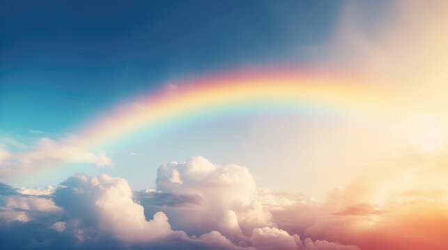 Rainbow and clouds, AI generated Image