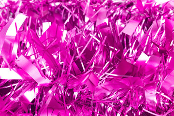 New Year's tinsel, Christmas tinsel, tinsel garland close-up