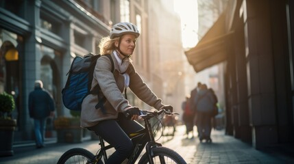 Cyclists on city streets, AI generated Image