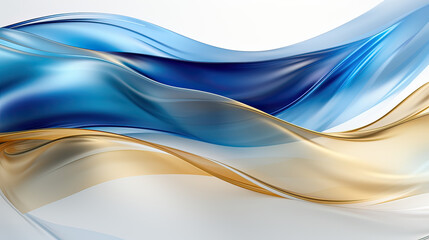 blue and gold waves intertwining in a dance of luxury. AI generative