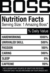 Boss Nutrition Facts T-shirt Design
