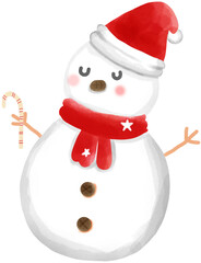 snowman with santa hat