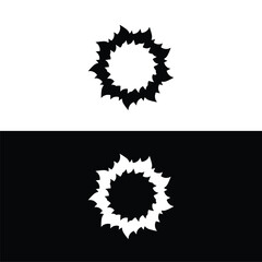 Black and white circle vector logo template design