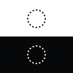 Black and white circle vector logo template design