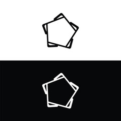 Black and white circle vector logo template design