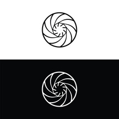 Black and white circle vector logo template design