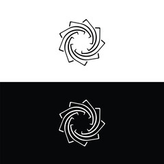 Obraz premium Black and white circle vector logo template design