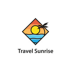 logo template sunset white background