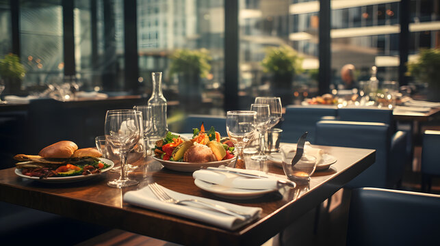 Business Lunch At A City Restaurant