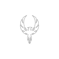 Phoenix animal design icon isolated on transparent background