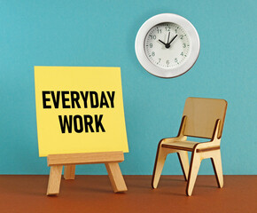 Everyday work is shown using the text and photo of the clock