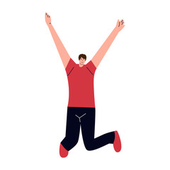 vector illustration of person jumping flying