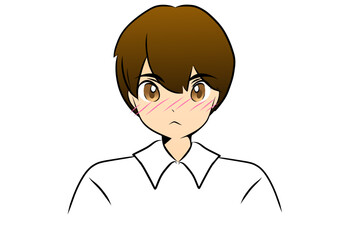 Manga man embarrassed 